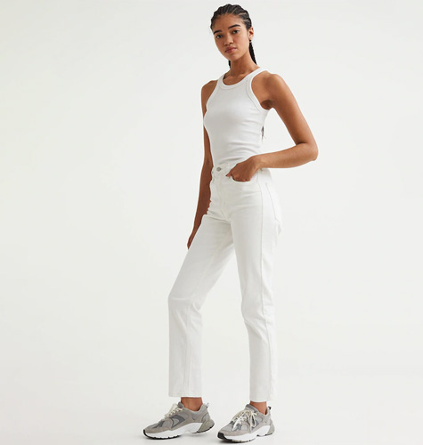 Women Vintage Straight High Jeans